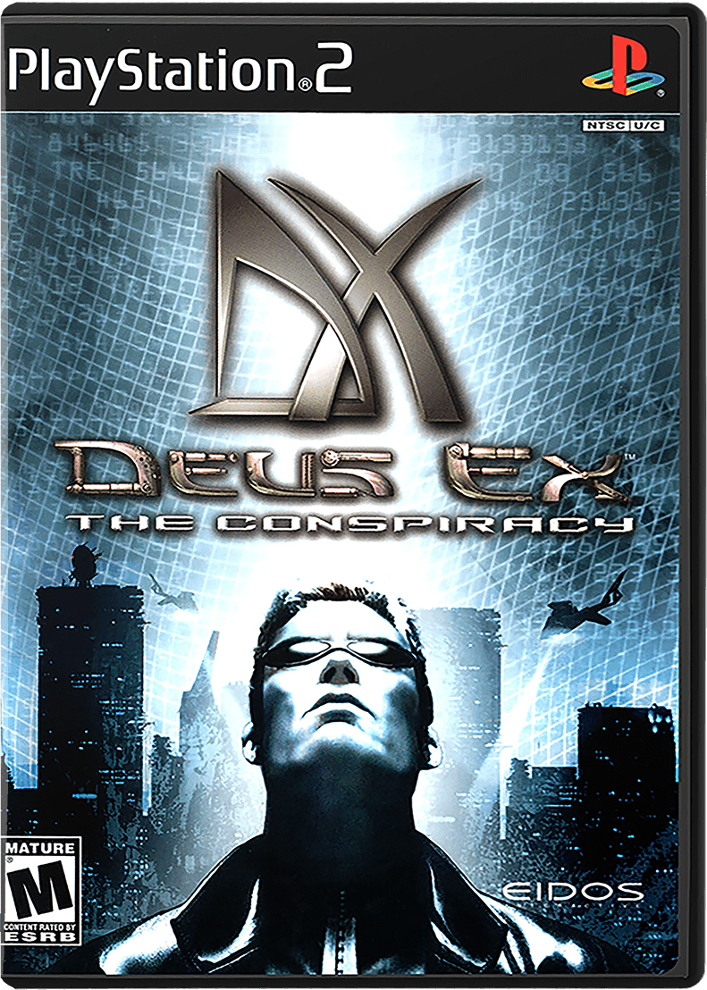 Deus Ex: The Conspiracy box art for Playstation 2